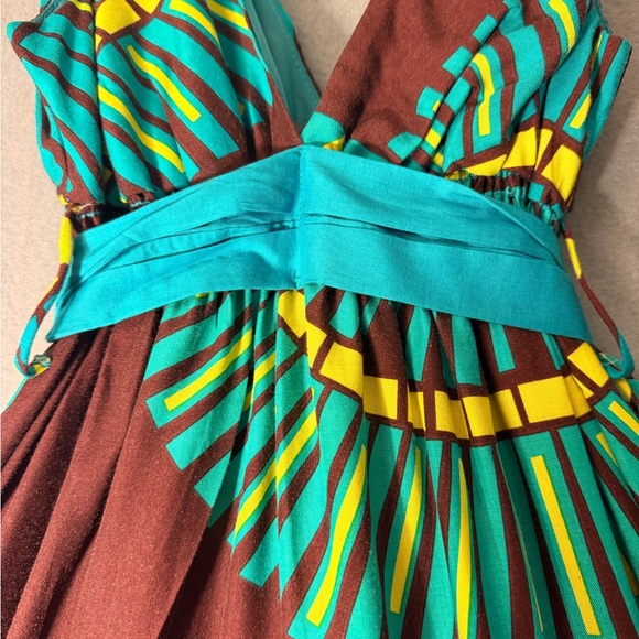 Forever 21 Brown and Teal Backless Dress - Picture 2 of 12